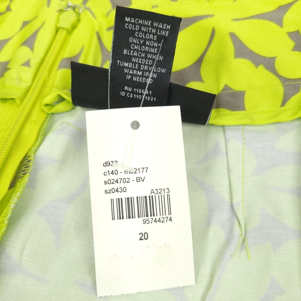 Lane Bryant Pencil Skirt NEW Classic Straight Green Taupe Women Size 20 Floral - Picture 7 of 9